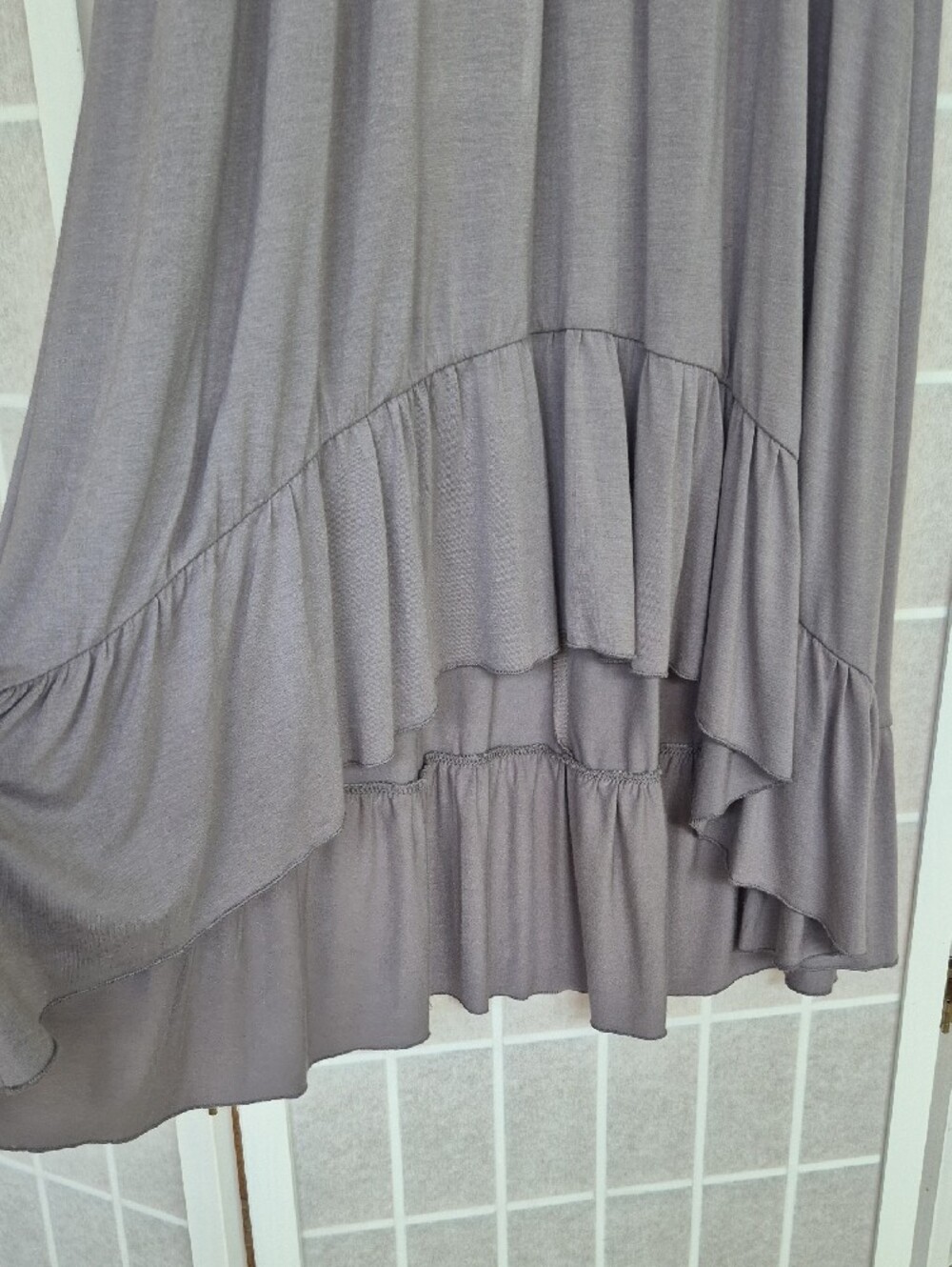 Gray Ruffle Maxi Dress - Picture 3 of 8